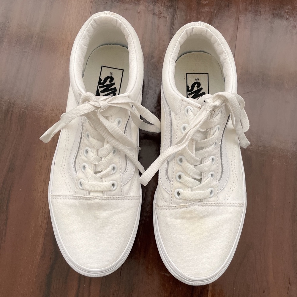 VANS canvas platform white sneakers